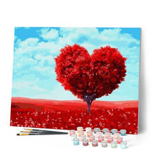 Load image into Gallery viewer, paint by numbers | Tree with Heart shape | intermediate landscapes romance trees | FiguredArt