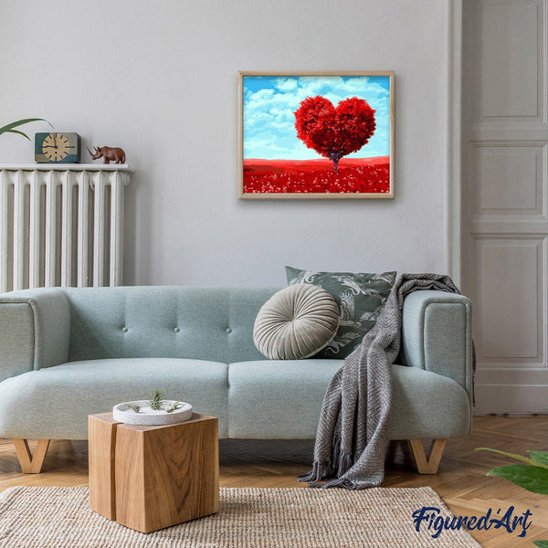 paint by numbers | Tree with Heart shape | intermediate landscapes romance trees | FiguredArt