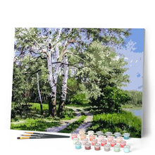 Load image into Gallery viewer, paint by numbers | Landscape with Poplars | intermediate landscapes trees | FiguredArt