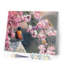 paint by numbers | European Robin in Spring | animals flowers intermediate | FiguredArt