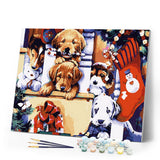 paint by numbers | Puppies during Christmas | animals dogs intermediate new arrivals | FiguredArt