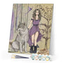 paint by numbers | Sexy Woman and her Wolf | animals intermediate new arrivals portrait wolves | FiguredArt