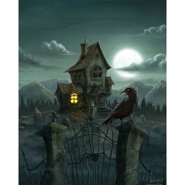 paint by numbers | Haunted House | advanced animals birds landscapes new arrivals | FiguredArt