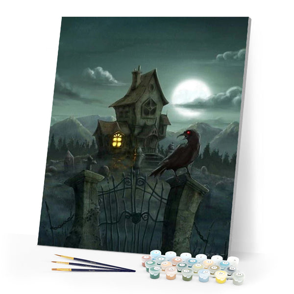 paint by numbers | Haunted House | advanced animals birds landscapes new arrivals | FiguredArt