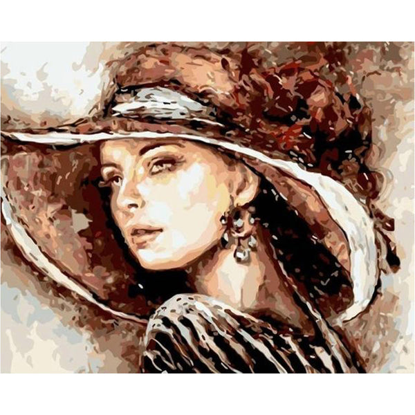 paint by numbers | Woman with Hat | intermediate new arrivals portrait | FiguredArt