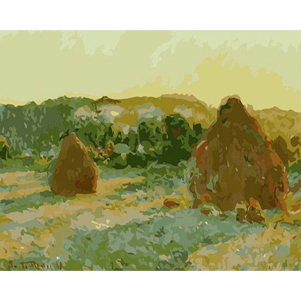 paint by numbers | Haystacks | advanced famous paintings landscapes new arrivals | FiguredArt