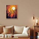 paint by numbers | Full Moon from the Forest | advanced landscapes new arrivals | FiguredArt
