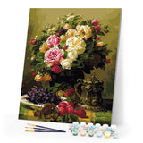 paint by numbers | Vase of flowers and Grapes | advanced flowers new arrivals | FiguredArt