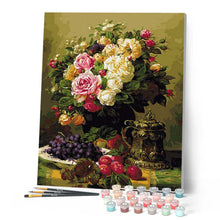 Load image into Gallery viewer, paint by numbers | Vase of flowers and Grapes | advanced flowers new arrivals | FiguredArt