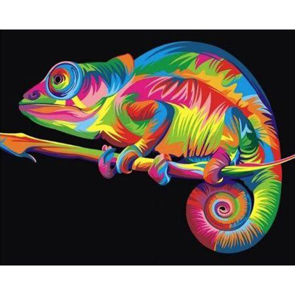 paint by numbers | Chameleon Pop Art | animals easy new arrivals Pop Art | FiguredArt