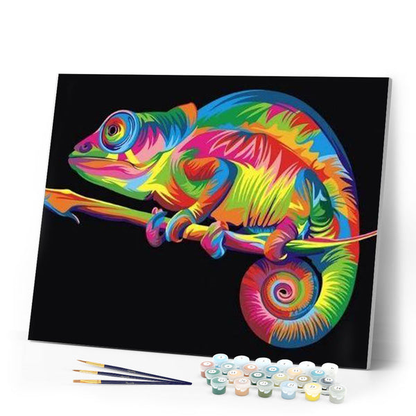 paint by numbers | Chameleon Pop Art | animals easy new arrivals Pop Art | FiguredArt