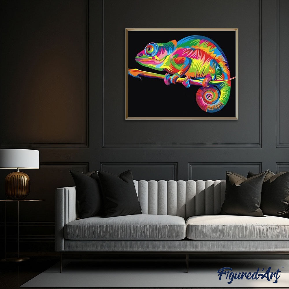 paint by numbers | Chameleon Pop Art | animals easy new arrivals Pop Art | FiguredArt