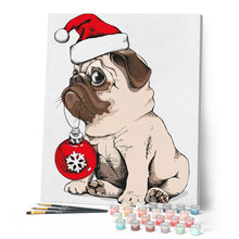 Load image into Gallery viewer, paint by numbers | Dog during Christmas | animals christmas dogs easy new arrivals | FiguredArt