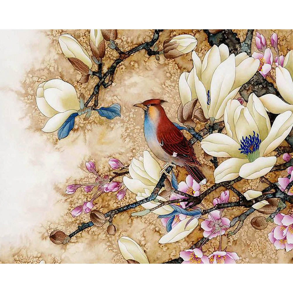 paint by numbers | Magnolias in Bloom | animals birds flowers intermediate | FiguredArt