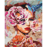 paint by numbers | Woman with Roses | easy new arrivals portrait | FiguredArt