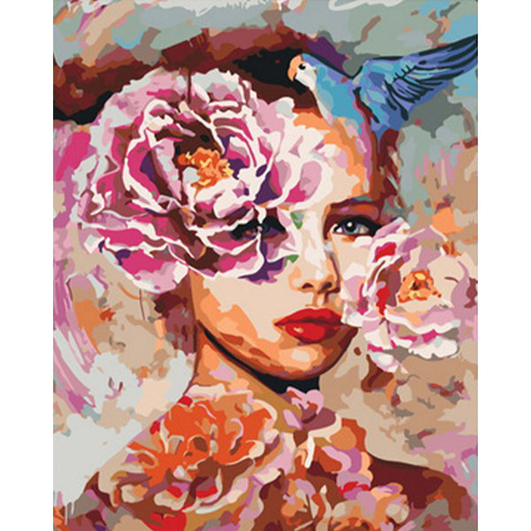 paint by numbers | Woman with Roses | easy new arrivals portrait | FiguredArt