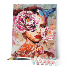 Load image into Gallery viewer, paint by numbers | Woman with Roses | easy new arrivals portrait | FiguredArt