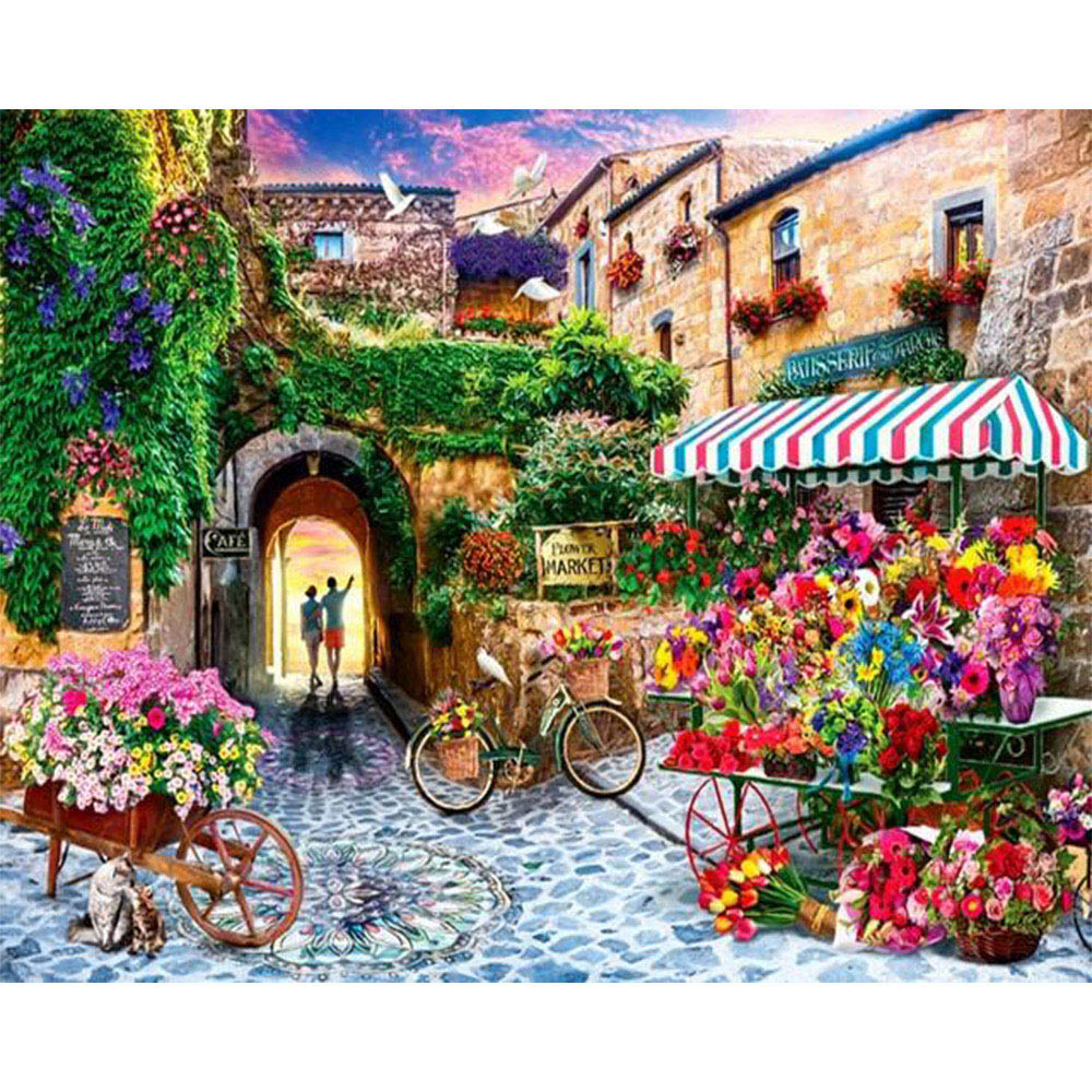 paint by numbers | Flowers Street | advanced flowers landscapes new arrivals | FiguredArt