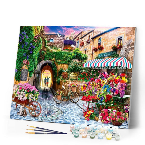paint by numbers | Flowers Street | advanced flowers landscapes new arrivals | FiguredArt