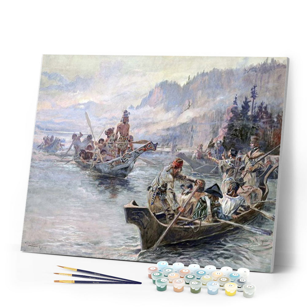 paint by numbers | Meeting the Indians | advanced landscapes new arrivals | FiguredArt
