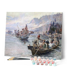 Load image into Gallery viewer, paint by numbers | Meeting the Indians | advanced landscapes new arrivals | FiguredArt
