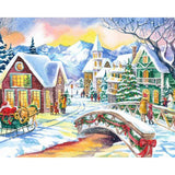 paint by numbers | Small Village during Winter | intermediate landscapes new arrivals | FiguredArt