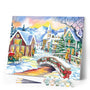 paint by numbers | Small Village during Winter | intermediate landscapes new arrivals | FiguredArt