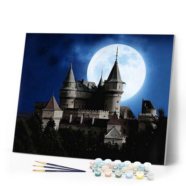 paint by numbers | Castle and Full Moon | advanced castles new arrivals | FiguredArt