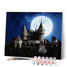 Load image into Gallery viewer, paint by numbers | Castle and Full Moon | advanced castles new arrivals | FiguredArt
