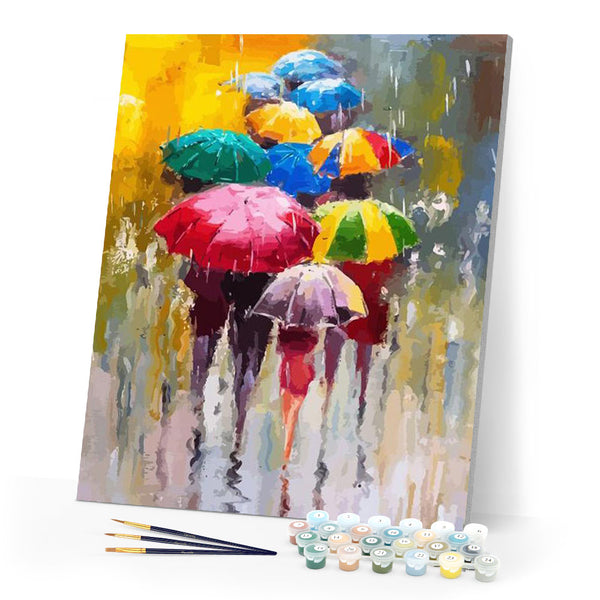 paint by numbers | Umbrellas | intermediate landscapes new arrivals | FiguredArt