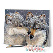 Load image into Gallery viewer, paint by numbers | Wolves and Snow | advanced animals new arrivals wolves | FiguredArt