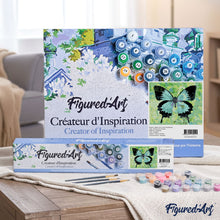 Load image into Gallery viewer, paint by numbers | Butterfly Green and Black | advanced animals butterflies new arrivals | FiguredArt