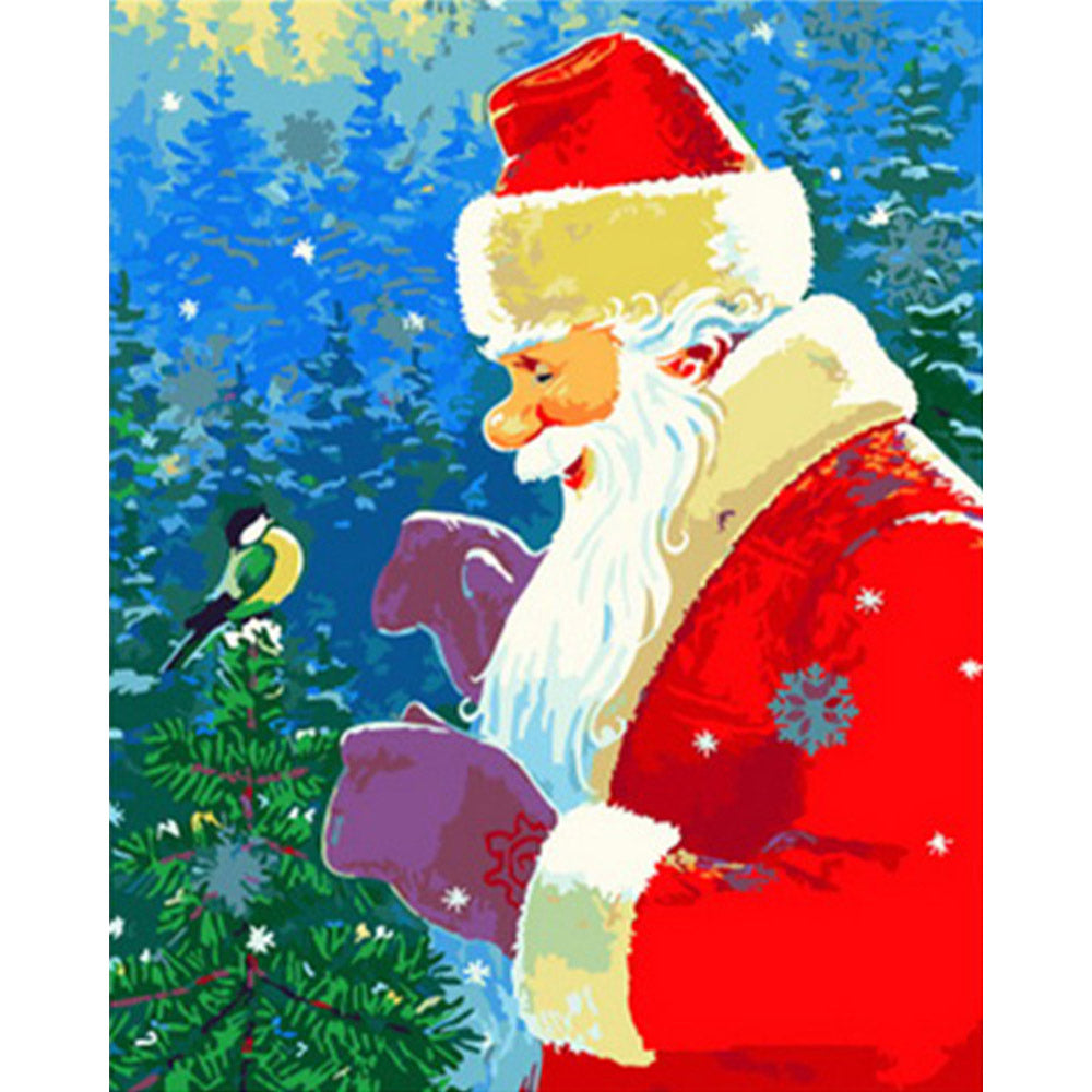 paint by numbers | Santa Claus and his Bird | animals birds christmas easy new arrivals | FiguredArt