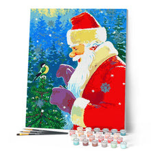 Load image into Gallery viewer, paint by numbers | Santa Claus and his Bird | animals birds christmas easy new arrivals | FiguredArt