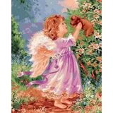 paint by numbers | Little Angel and Puppy | animals dogs intermediate religion romance | FiguredArt