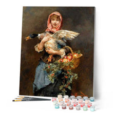 Load image into Gallery viewer, paint by numbers | Woman and Duck | advanced animals birds new arrivals portrait | FiguredArt