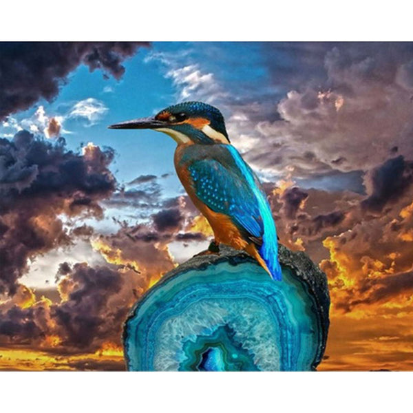 paint by numbers | Small Bird with Long Beak | animals birds intermediate new arrivals | FiguredArt