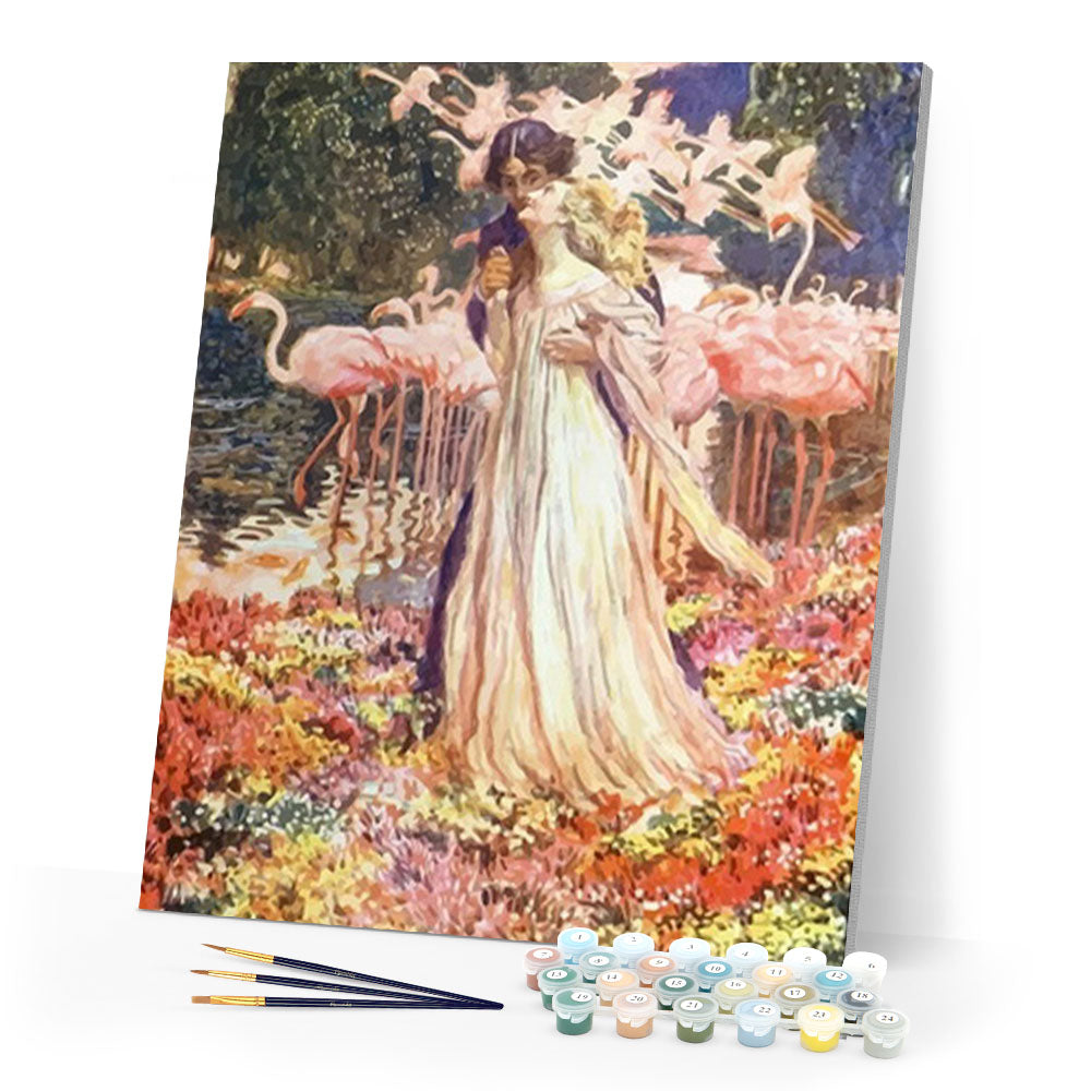 paint by numbers | Romanticism and Flamingos | advanced animals birds flamingos new arrivals | FiguredArt