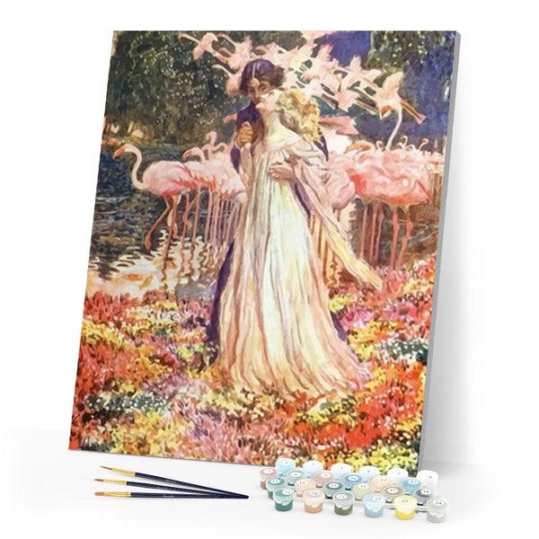 paint by numbers | Romanticism and Flamingos | advanced animals birds flamingos new arrivals | FiguredArt