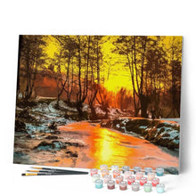 Load image into Gallery viewer, paint by numbers | Frozen River | forest intermediate landscapes new arrivals | FiguredArt