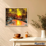 paint by numbers | Frozen River | forest intermediate landscapes new arrivals | FiguredArt