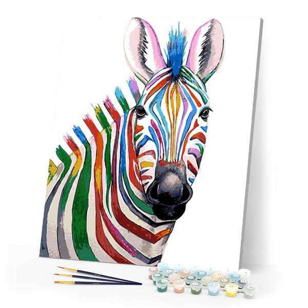 paint by numbers | Colorful Zebra | animals easy zebras | FiguredArt