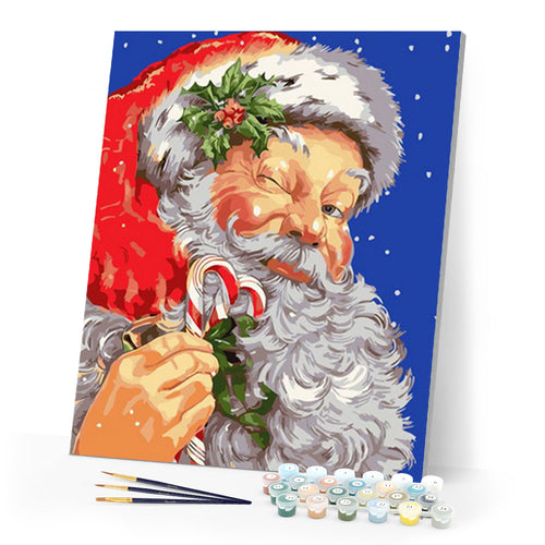 paint by numbers | Santa Claus wink | christmas easy new arrivals portrait | FiguredArt