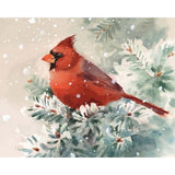 paint by numbers | Red Bird and Snow | animals birds intermediate new arrivals | FiguredArt