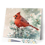 paint by numbers | Red Bird and Snow | animals birds intermediate new arrivals | FiguredArt