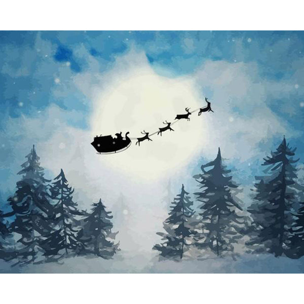 paint by numbers | Christmas sleigh | christmas intermediate landscapes new arrivals | FiguredArt