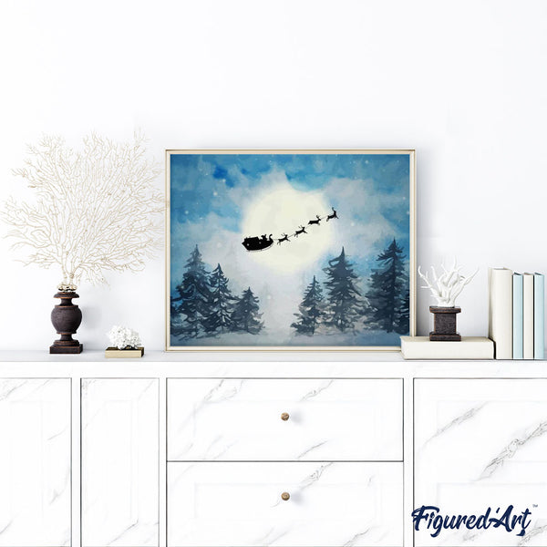 paint by numbers | Christmas sleigh | christmas intermediate landscapes new arrivals | FiguredArt