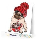 paint by numbers | Dog and Cup | animals dogs easy new arrivals | FiguredArt