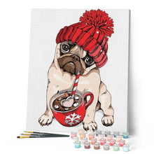 Load image into Gallery viewer, paint by numbers | Dog and Cup | animals dogs easy new arrivals | FiguredArt