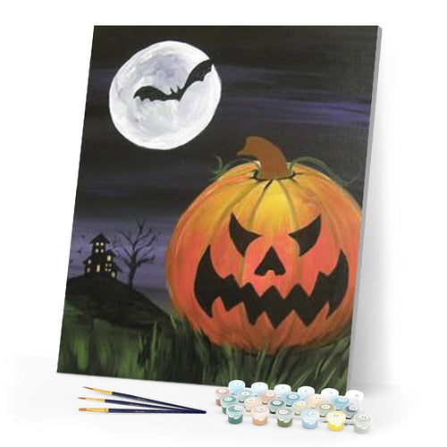 paint by numbers | Evil Halloween pumpkin | advanced halloween new arrivals | FiguredArt